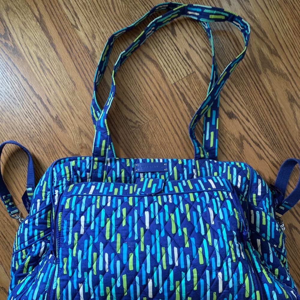 Vera Bradley Blue Diaper Bag with diaper pad